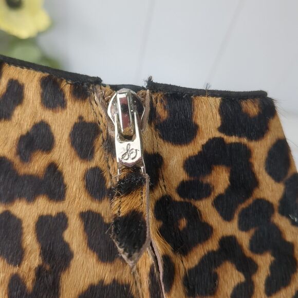 Sam Edelman Cambell Cheetah Leopard Print Calf Fur Ankle Boots US 8.5M EUC - Picture 12 of 13